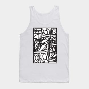 Organic Stain Glass Pattern (Black lines on White Background) Tank Top